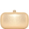 CLUTCH FRENTE STRASS + CHATONS FECHO CRISTAL COM COSTAS LISA - DOURADO