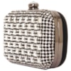 CLUTCH FRENTE STRASS + CHATONS FECHO CRISTAL COM COSTAS LISA - PRETO