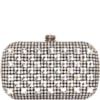 CLUTCH FRENTE STRASS + CHATONS FECHO CRISTAL COM COSTAS LISA - PRETO