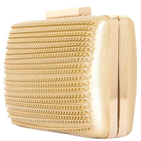CLUTCH LISA GRANDE FRENTE CORRENTE - DOURADO