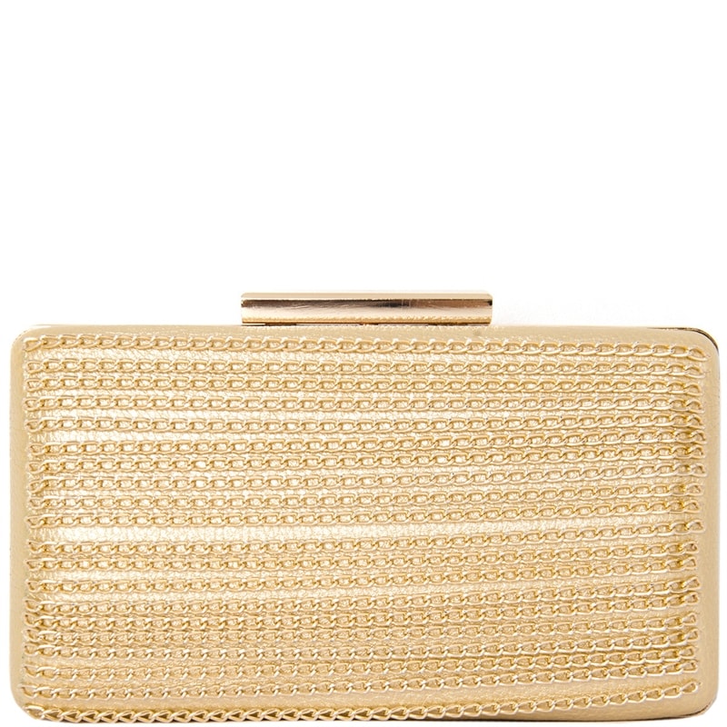 CLUTCH LISA GRANDE FRENTE CORRENTE - DOURADO