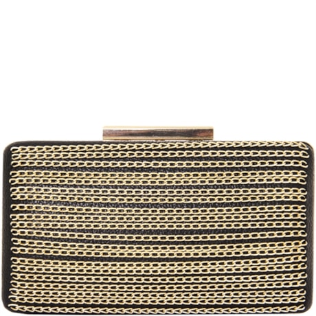 CLUTCH LISA GRANDE FRENTE CORRENTE - PRETO