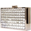 CLUTCH METAL/ CRISTAIS RETANGULAR MÉDIA - PRATA