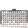CLUTCH METAL/ CRISTAIS RETANGULAR MÉDIA - PRATA
