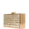 CLUTCH METAL/ CRISTAIS RETANGULAR PEQUENA - DOURADO