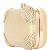 CLUTCH PEQUENA GLITTER E STRASS NOS CANTOS - DOURADO