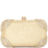 CLUTCH PEQUENA GLITTER E STRASS NOS CANTOS - DOURADO