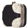 CLUTCH PEQUENA GLITTER E STRASS NOS CANTOS - PRETO