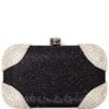 CLUTCH PEQUENA GLITTER E STRASS NOS CANTOS - PRETO