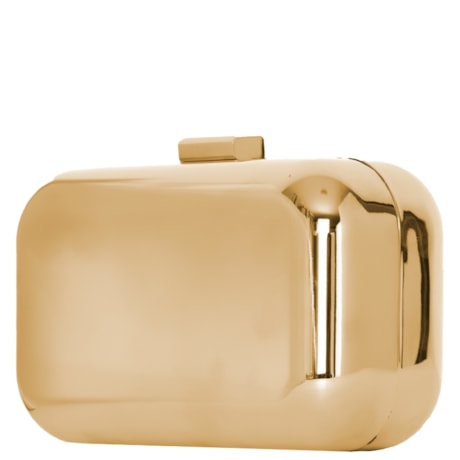 CLUTCH PEQUENA METAL FECHO QUADRADO - DOURADO