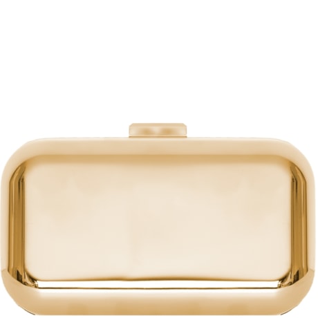 CLUTCH PEQUENA METAL FECHO QUADRADO - DOURADO