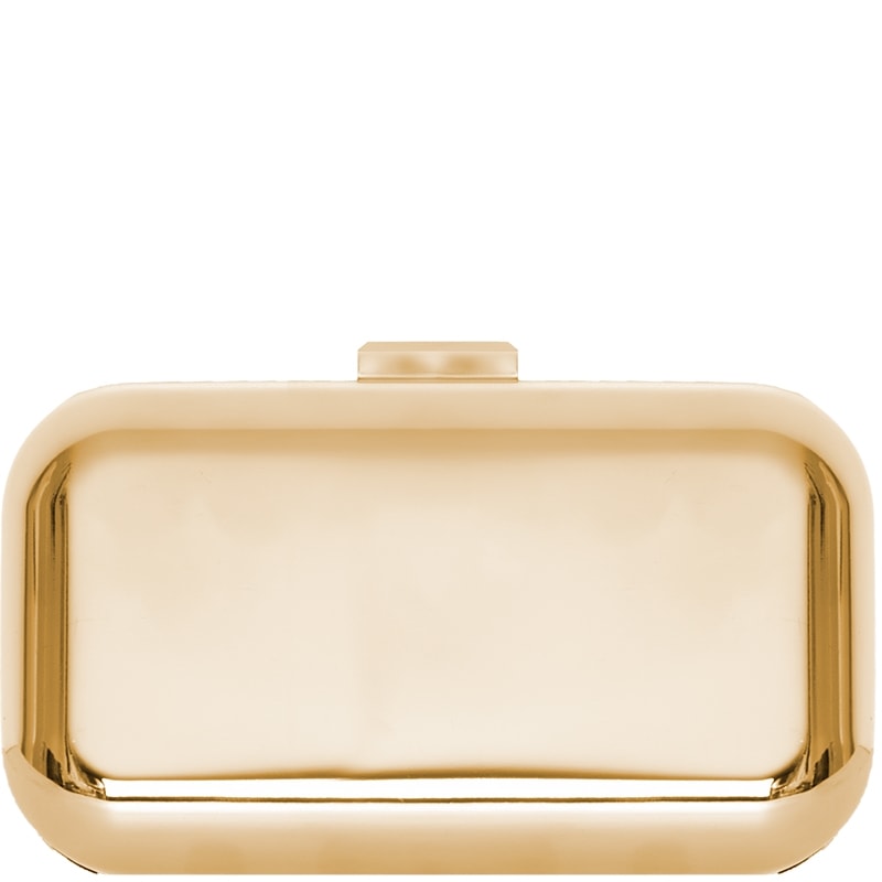CLUTCH PEQUENA METAL FECHO QUADRADO - DOURADO