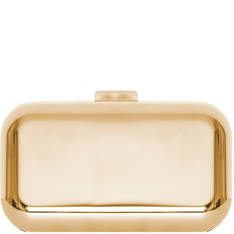 CLUTCH PEQUENA METAL FECHO QUADRADO - DOURADO