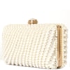 clutch pérolas/ cristais retangular curvo - PÉROLA