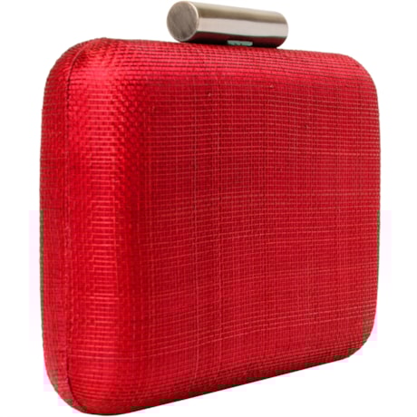 CLUTCH QUADRADA EM JUTA COM FECHO TUBO CLEO - VERMELHO