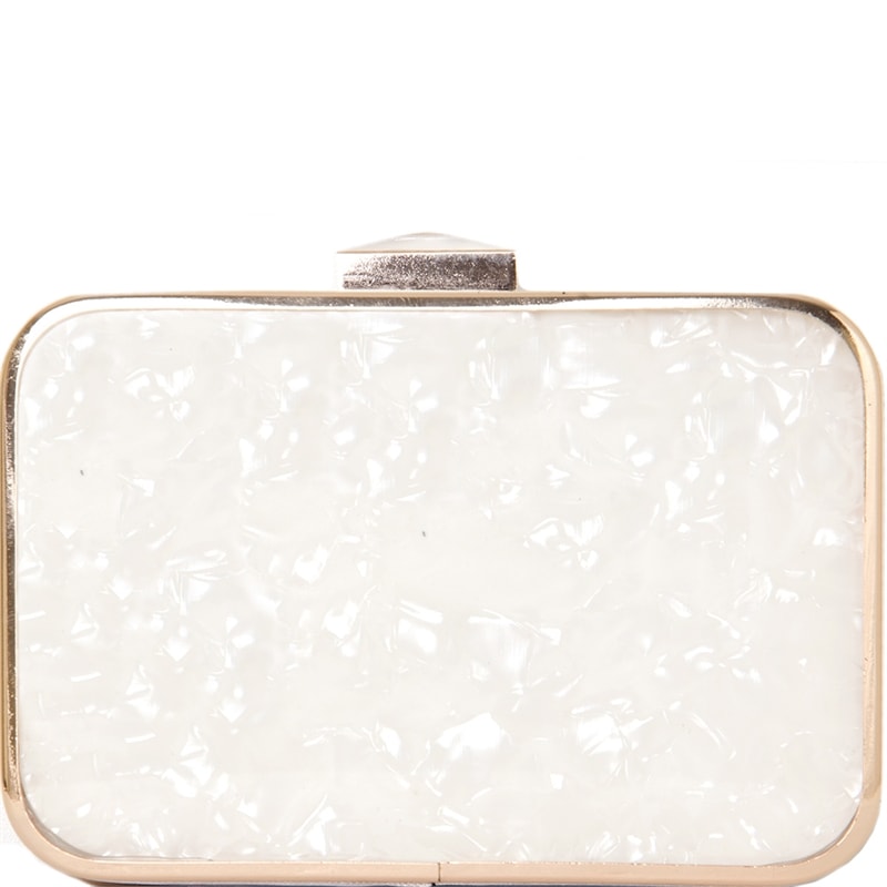 CLUTCH QUADRADO MADRE PÉROLA - OFF WHITE