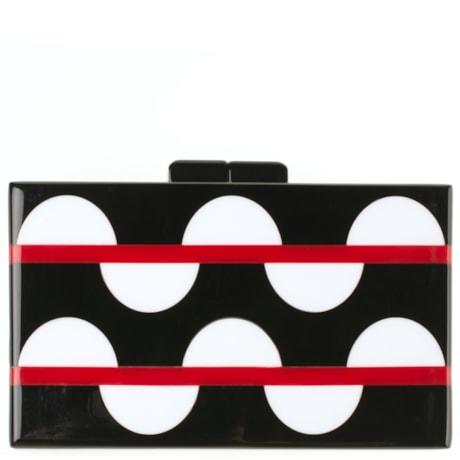 CLUTCH RETANGULAR CAPITOLLIUM ACRILICO GEOMÉTRICO - PRETO CLUTCH RETANGULAR CAPITOLLIUM ACRILICO GEOMÉTRICO - PRETO