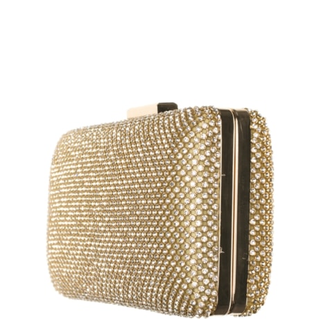 CLUTCH RETANGULAR  CAPITOLLIUM  STRASS - DOURADO