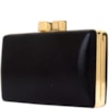 clutch retangular cetim fecho duplo metal - PRETO