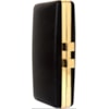 clutch retangular cetim fecho duplo metal - PRETO