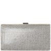 CLUTCH RETANGULAR CETIM LISA FRENTE STRASS - PRATA