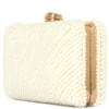 CLUTCH RETANGULAR PÉROLAS IRREGULARES FECHO COM STRASS - OFF WHITE