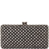 CLUTCH RETANGULAR PÉROLAS/ STRASS FECHO COM STRASS - PRETO
