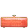 CLUTCH RETANGULAR SNAKE FECHO CRISTAL REDONDO - CORAL