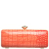 CLUTCH RETANGULAR SNAKE FECHO CRISTAL REDONDO - CORAL