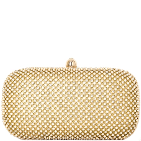 CLUTCH RETANGULAR STRASS FECHO COM STRASS - DOURADO