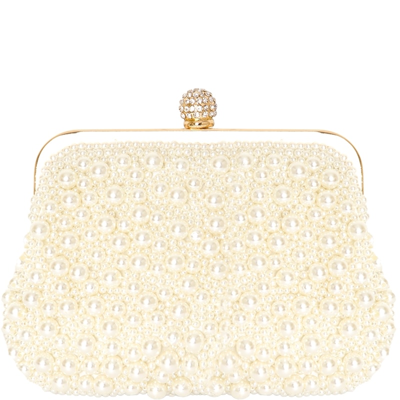 CLUTCH SAQUINHO PÉROLAS IRREGULARES - OFF WHITE