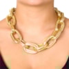 COLAR ELOS DUPLOS TRABALHADOS - DOURADO