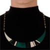 COLAR EM RESINA ETNICO ALITA - PRETO BICOLOR