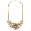 COLAR FOLHAS VAZADAS C/ STRASS - OURO VELHO