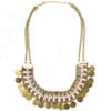COLAR STRASS C/ MOEDAS - OURO VELHO