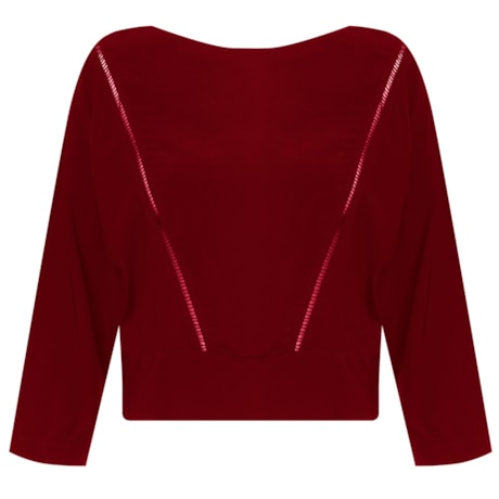 DIMY - BLUSA MANGA 3/4 COM DET. ENTREMEIO - BORDO DIMY - BLUSA MANGA 3/4 COM DET. ENTREMEIO - BORDO