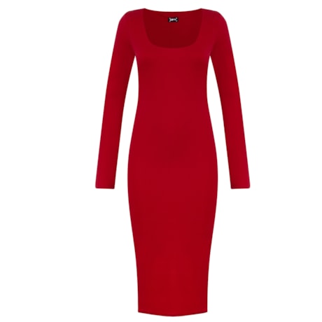 DIMY - VESTIDO LAPIS MANGA LONGA ESCARLATE DIMY - VESTIDO LAPIS MANGA LONGA ESCARLATE