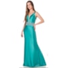 DOLPS - VESTIDO DE FESTA LONGO COM RECORTE NA CINTURA E COSTAS TIÊ - TURQUESA