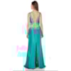 DOLPS - VESTIDO DE FESTA LONGO COM RECORTE NA CINTURA E COSTAS TIÊ - TURQUESA