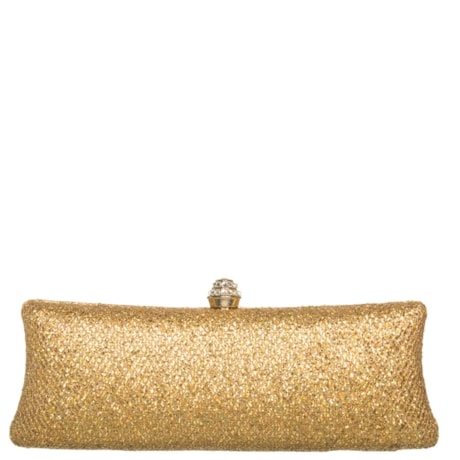 DONNA BRASIL - CLUTCH GLITTER RETANGULAR LONGA - DOURADO