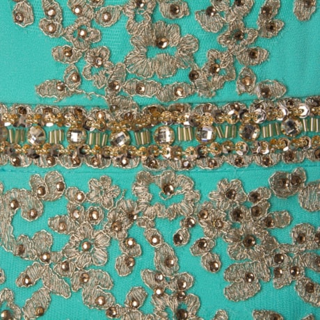 FAVIANA - VESTIDO DE FESTA LONGO TOMARA QUE CAIA BORDADO RENDA E PEDRARIAS - MENTA