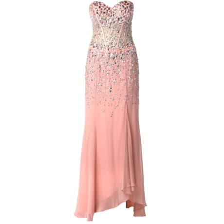 FAVIANA - VESTIDO LONGO DE FESTA CORSET TRANSPARÊNCIA BORDADO - ROSA FAVIANA - VESTIDO LONGO DE FESTA CORSET TRANSPARÊNCIA BORDADO - ROSA