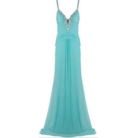 FAVIANA - VESTIDO LONGO DE FESTA DRAPEADO BORDADO BUSTO - TURQUESA FAVIANA - VESTIDO LONGO DE FESTA DRAPEADO BORDADO BUSTO - TURQUESA