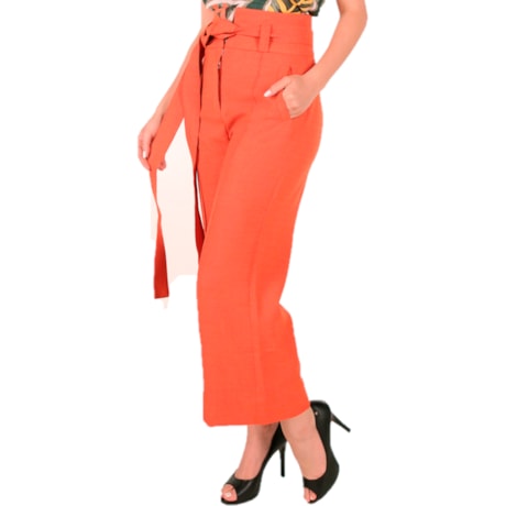 FELINI - Calça Cropped Crepe Tangerina FELINI - Calça Cropped Crepe Tangerina