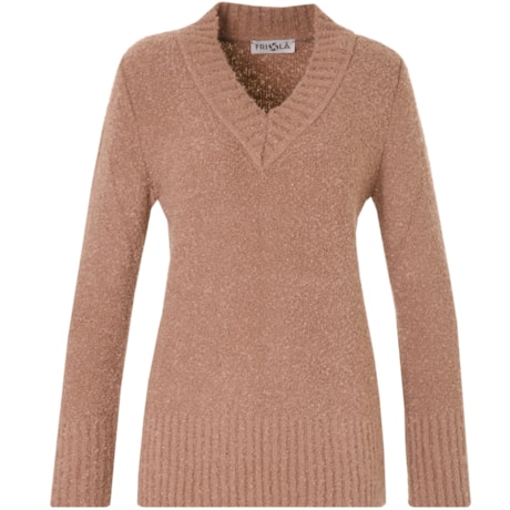 FRIOLÃ - PULL TRICOT BOUCLE DECOTE V BÁSICO - LARANJA