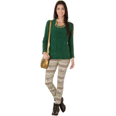 FRIOLÃ - PULL TRICOT BOUCLE DECOTE V BÁSICO - VERDE FRIOLÃ - PULL TRICOT BOUCLE DECOTE V BÁSICO - VERDE
