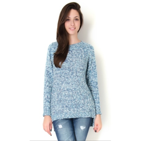 FRIOLÃ - PULL TRICOT MESCLA LONGO - P&B