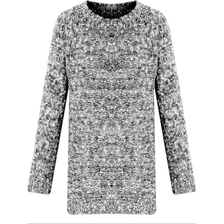 FRIOLÃ - PULL TRICOT MESCLA LONGO - P&B