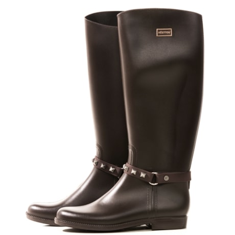 GALOCHA KESTTOU MONTARIA SPIKES CANO ALTO - MARROM GALOCHA KESTTOU MONTARIA SPIKES CANO ALTO - MARROM
