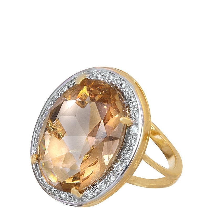 GUYMY - ANEL FOLHEADO A OURO OVAL PEDRA E ZIRCÔNIA - DOURADO GUYMY - ANEL FOLHEADO A OURO OVAL PEDRA E ZIRCÔNIA - DOURADO